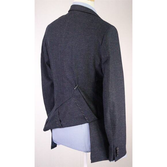 John Varvatos Gray Black Blue Woven Patch Pocket Cashmere Wool Blazer 38R - Picture 7 of 9